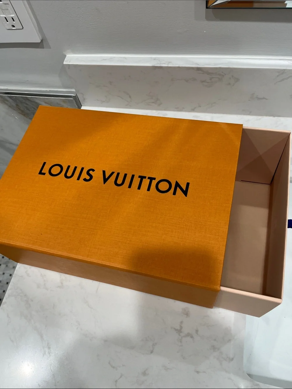 Louis Vuitton Orange Box with Black Logo